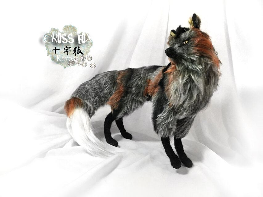 十字狐 クロスフォックス 全身可動 完全オリジナル 羊毛フェルト