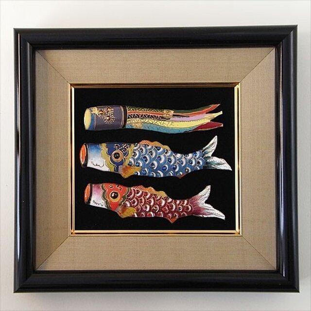 吹流しと鯉のぼりの七宝焼アートフレーム【受注制作】 | iichi 日々の