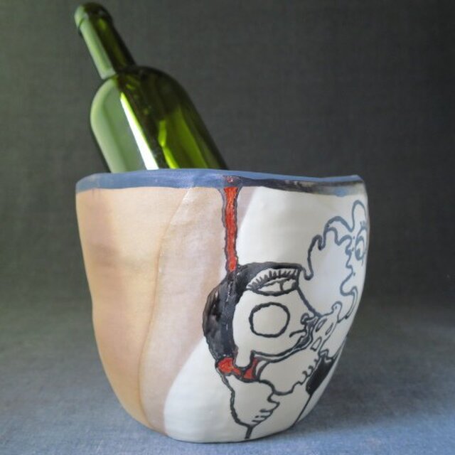 ワインクーラー（26）イラスト入り 陶芸家オリジナル | iichi 日々の