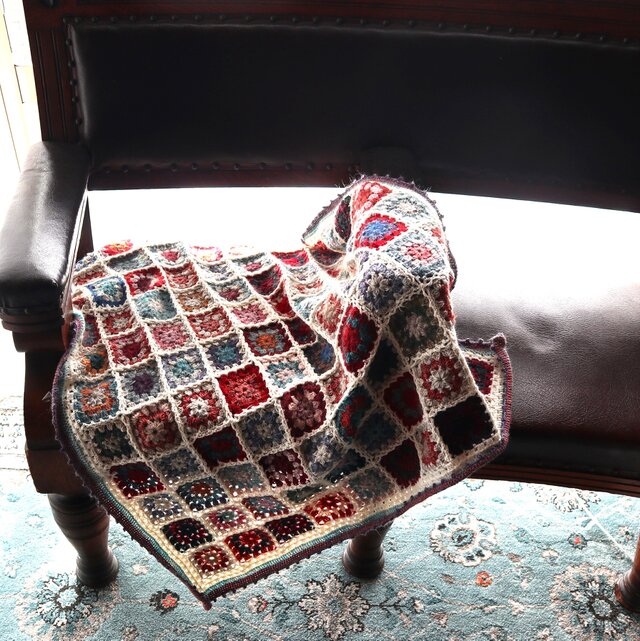 手編みのブランケット（アサガオ） | iichi 日々の暮らしを心地よく