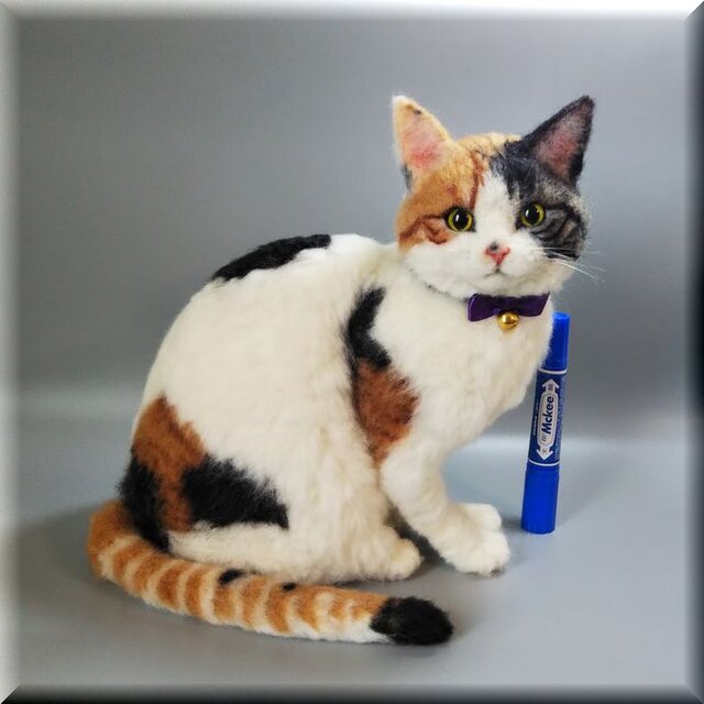 羊毛フェルト 猫 三毛猫 ねこ ネコ 猫フィギュア | iichi 日々の暮らし