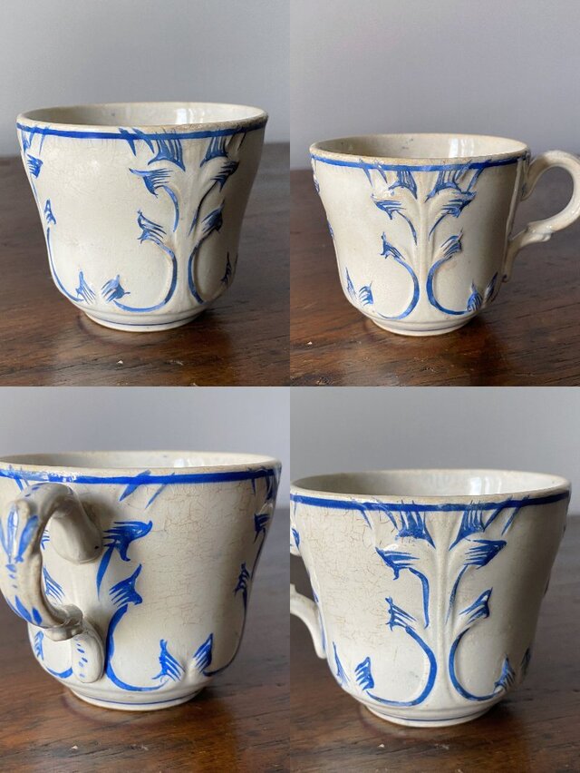 クレイユ&モントロー Creil&Montereau レリーフ カップ＆ソーサー