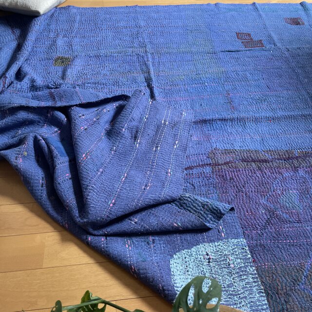 インド カンタキルト 大判137×198 ラリーキルト ヴィンテージ