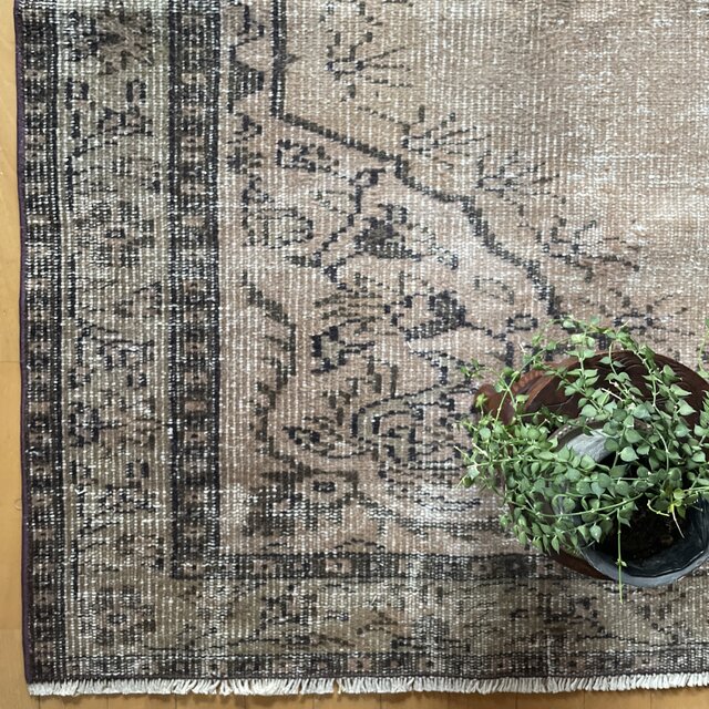 超大判 160.5×271 レア ブラウンオーバーダイ トルコヴィンテージラグ