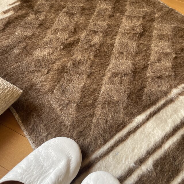 75×124 ブラウン バッターニエ チュル トルコヴィンテージラグ | iichi