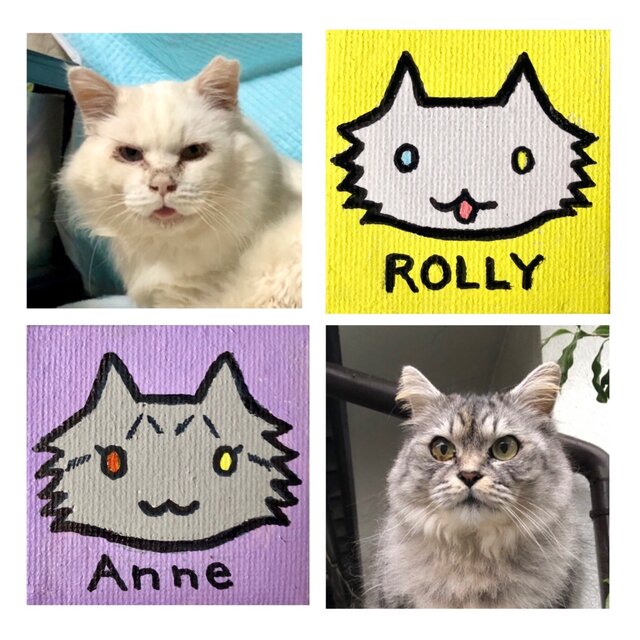 愛猫がキャラクターに！5cmキャンバスの猫ポップアート 「うちの子」が