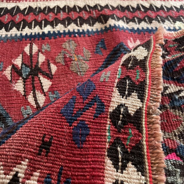 69×92 オールドキリム ウール100% トルコヴィンテージラグ | iichi