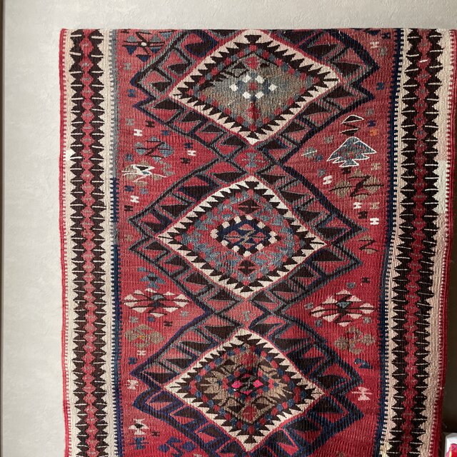 69×92 オールドキリム ウール100% トルコヴィンテージラグ | iichi