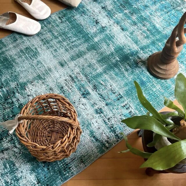 75×157 ターコイズブルーグリーン オーバーダイ トルコヴィンテージ