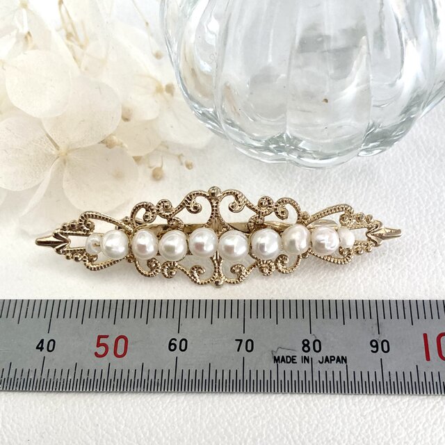 淡水ベビーバロック真珠・アンティーク風ブローチ | iichi 日々の