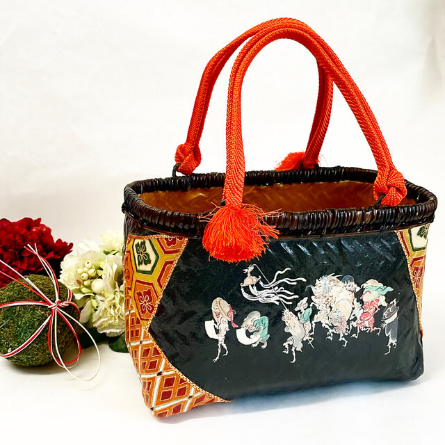 一閑張りバッグ “百鬼夜行” 浮世絵仕上げ | iichi 日々の暮らしを