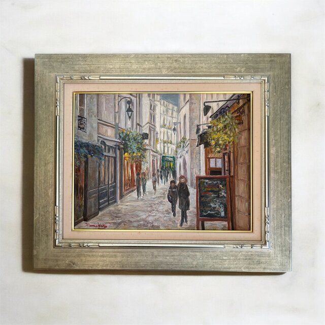 サンジェルマンデプレ(油絵F6号、原画一点物、フランス、パリ