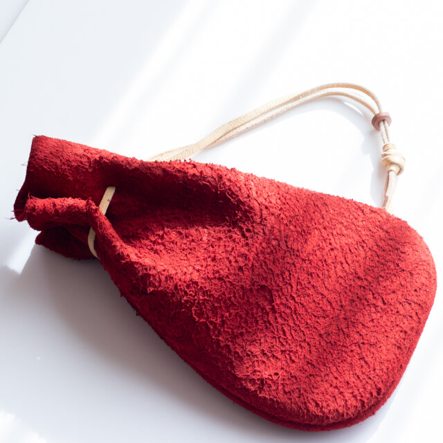 鹿革 手提げ巾着 巾着バッグ ディアスキンポーチ 巾着袋 | iichi 日々