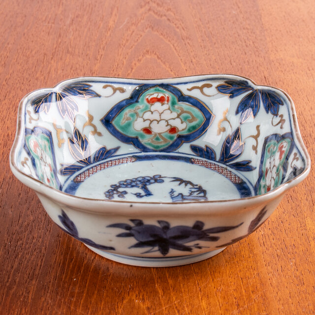 古伊万里 染錦 松竹梅文 隅切角皿 江戸後期 E1696 | iichi 日々の