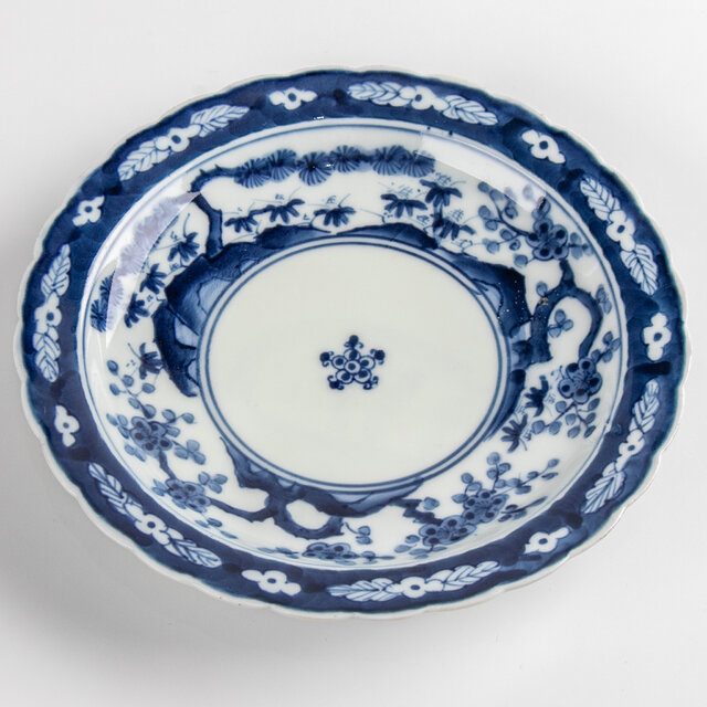 古伊万里 染付松竹梅文七寸皿 明治時代 F131-B | iichi 日々の暮らしを