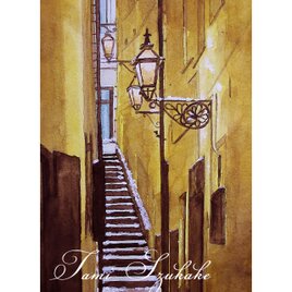 水彩画・原画「午後のティータイム」 | iichi 日々の暮らしを心地よく