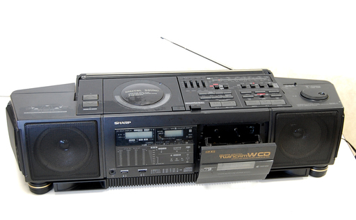 ジャンク シャープ QT-70CD ラジカセ Wカセット コンパクトディスク