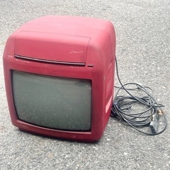 カラーテレビ 2shot レッド Panasonic ブラウン管テレビ VHS内蔵 91年