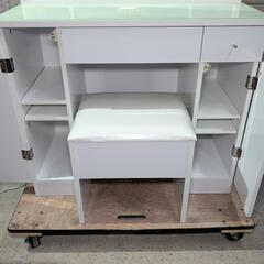 美品】ニトリ 両袖ドレッサー コナ2 (WH/ホワイト) 鏡台 (リサイクロン