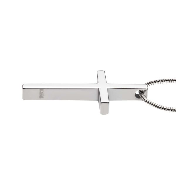 INOX Tungsten Carbide Cross Pendant with Steel Snake Chain
