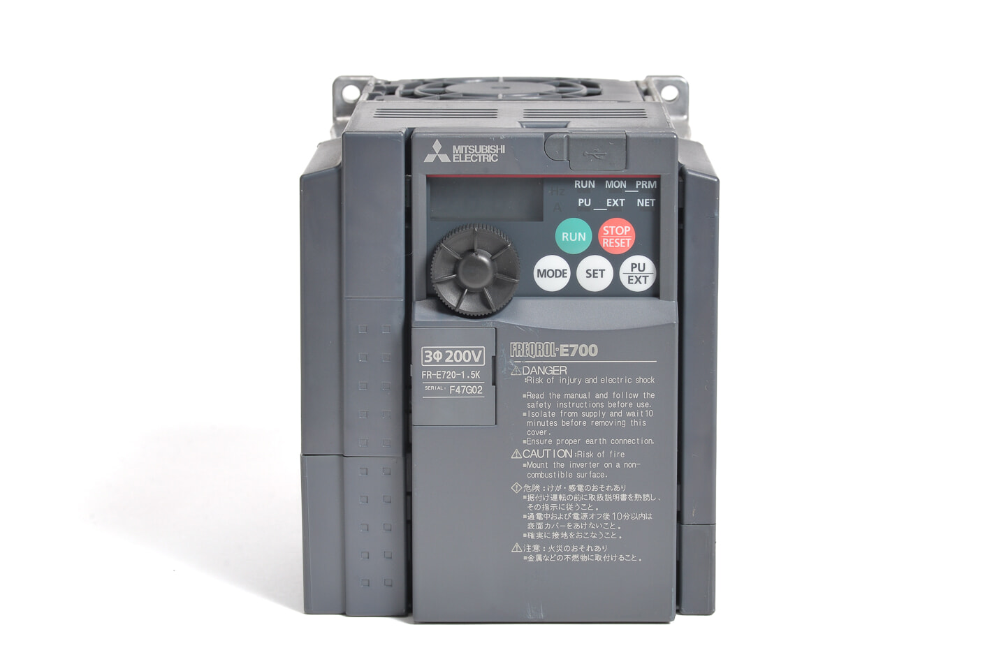 三菱 インバータ FR-E720-1.5K (通電時間65600h) | 保守部品.com