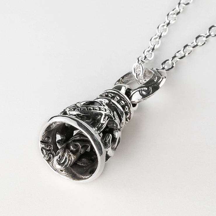 ケルティックドラゴンベルペンダントトップのみメンズネックレス