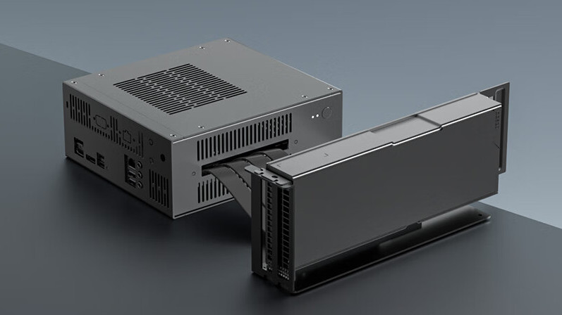 You can use a full-sized GPU with ASRock's new Mini PC — DeskMate