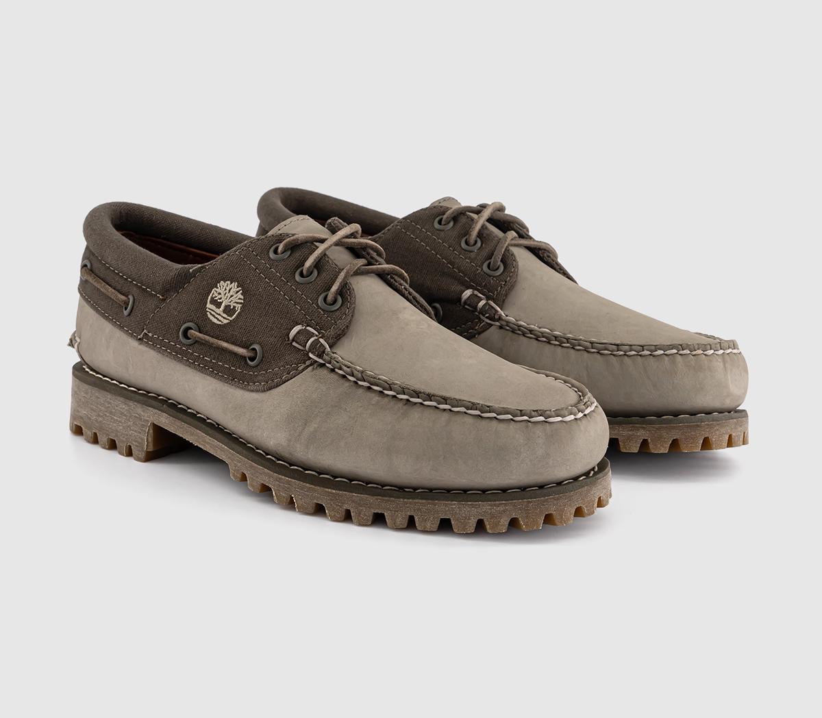 Timberland Timberland Authentic 3 Eye Lug Boat Shoes Olive Nubuck