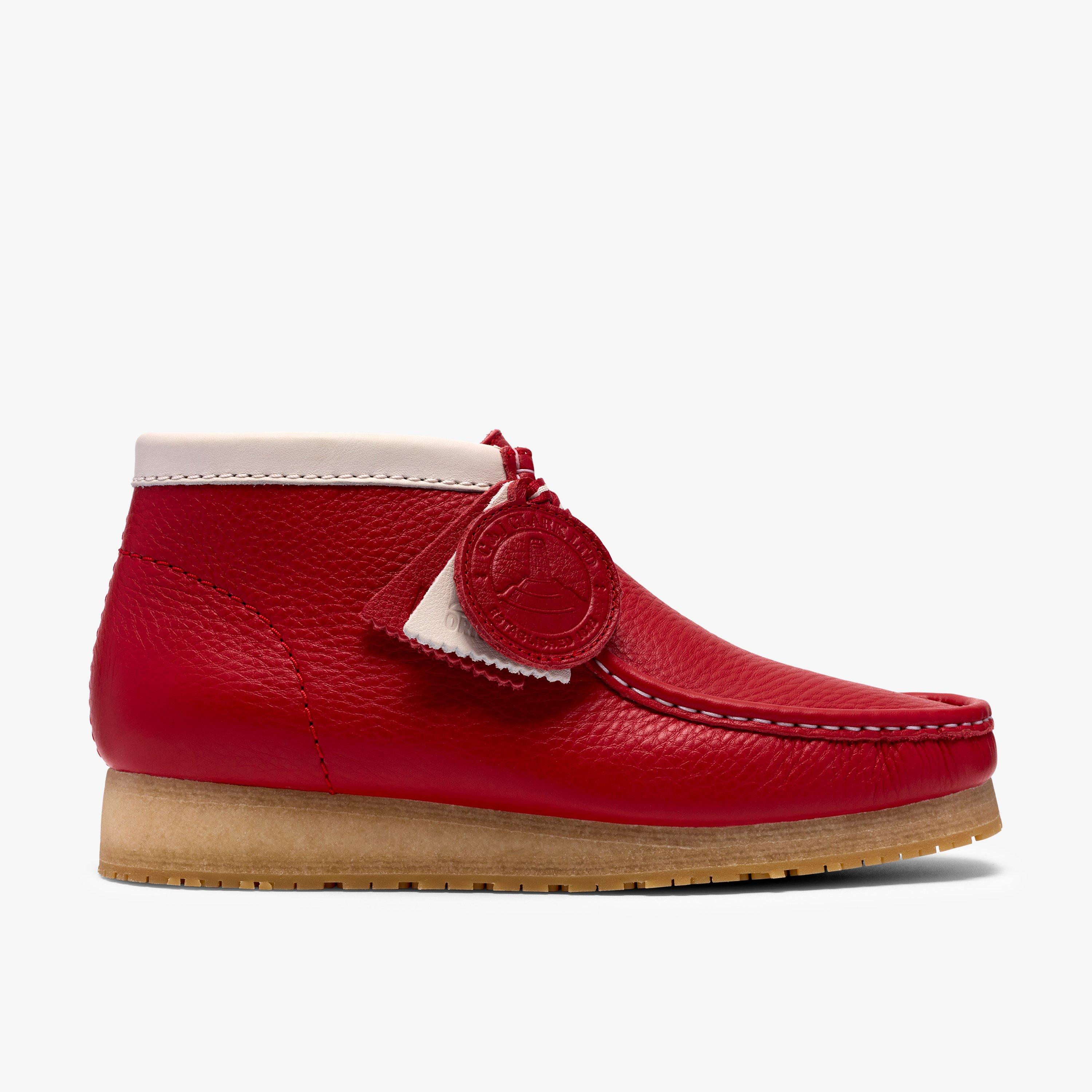 Mens Walla Boot RB Red Leather Wallabees | Clarks