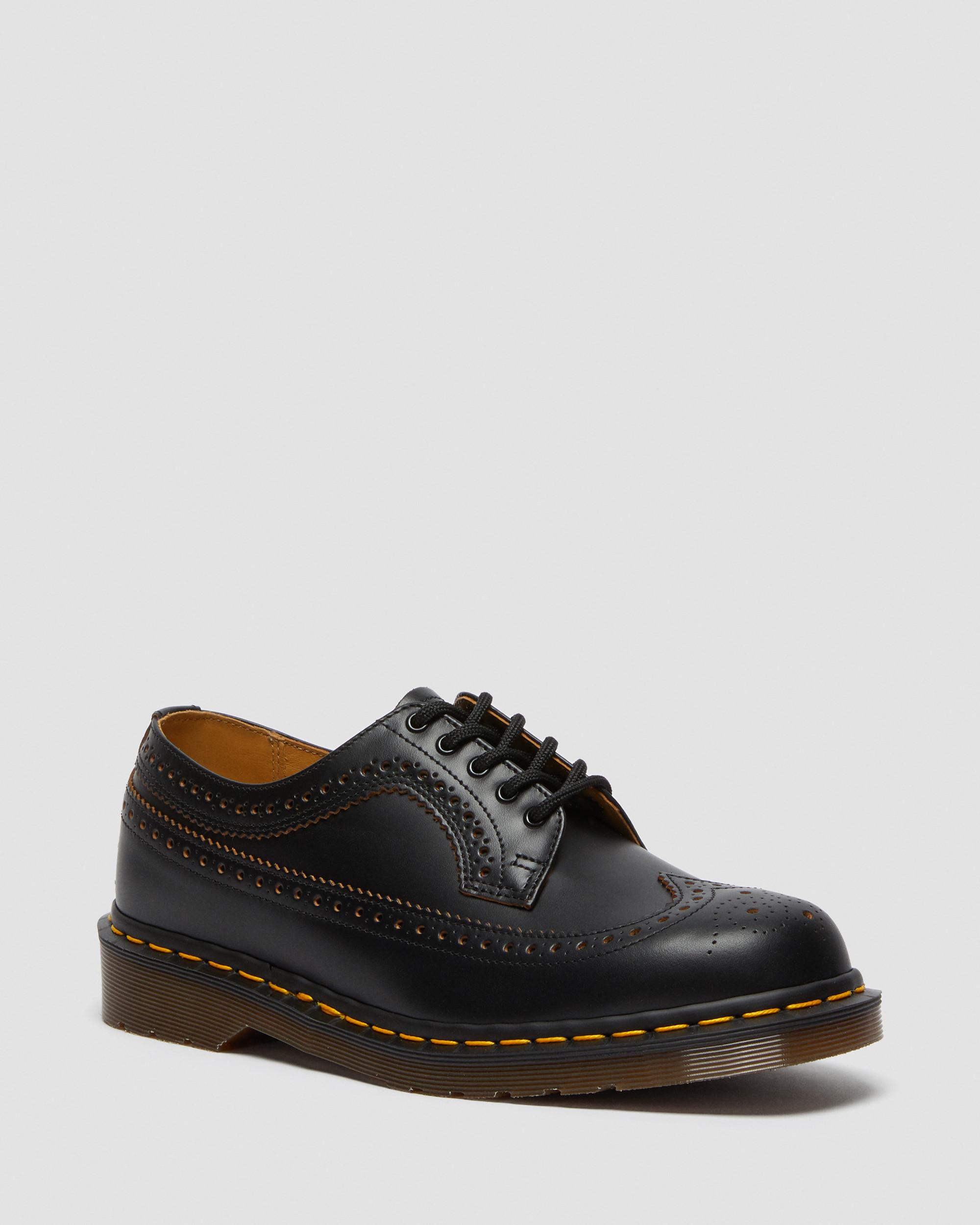 Vintage 3989 Quilon Leather Brogue Shoes in Black | Dr. Martens