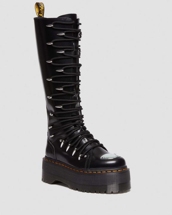 1B60 Max Lace Up Knee High Platform Boots in Black Buttero | Dr