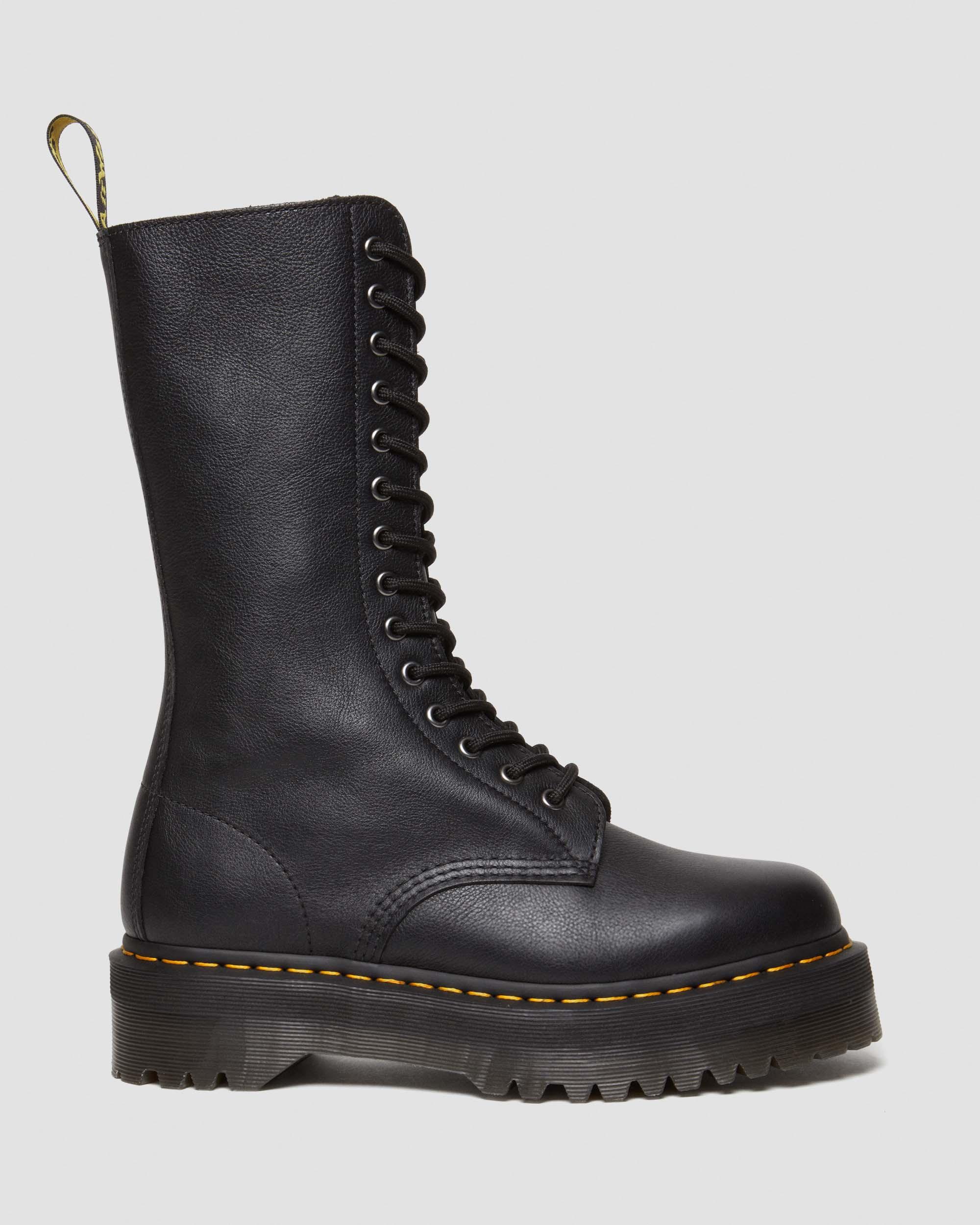 1B99 Pisa Leather Mid Calf Lace Up Boots in Black | Dr. Martens
