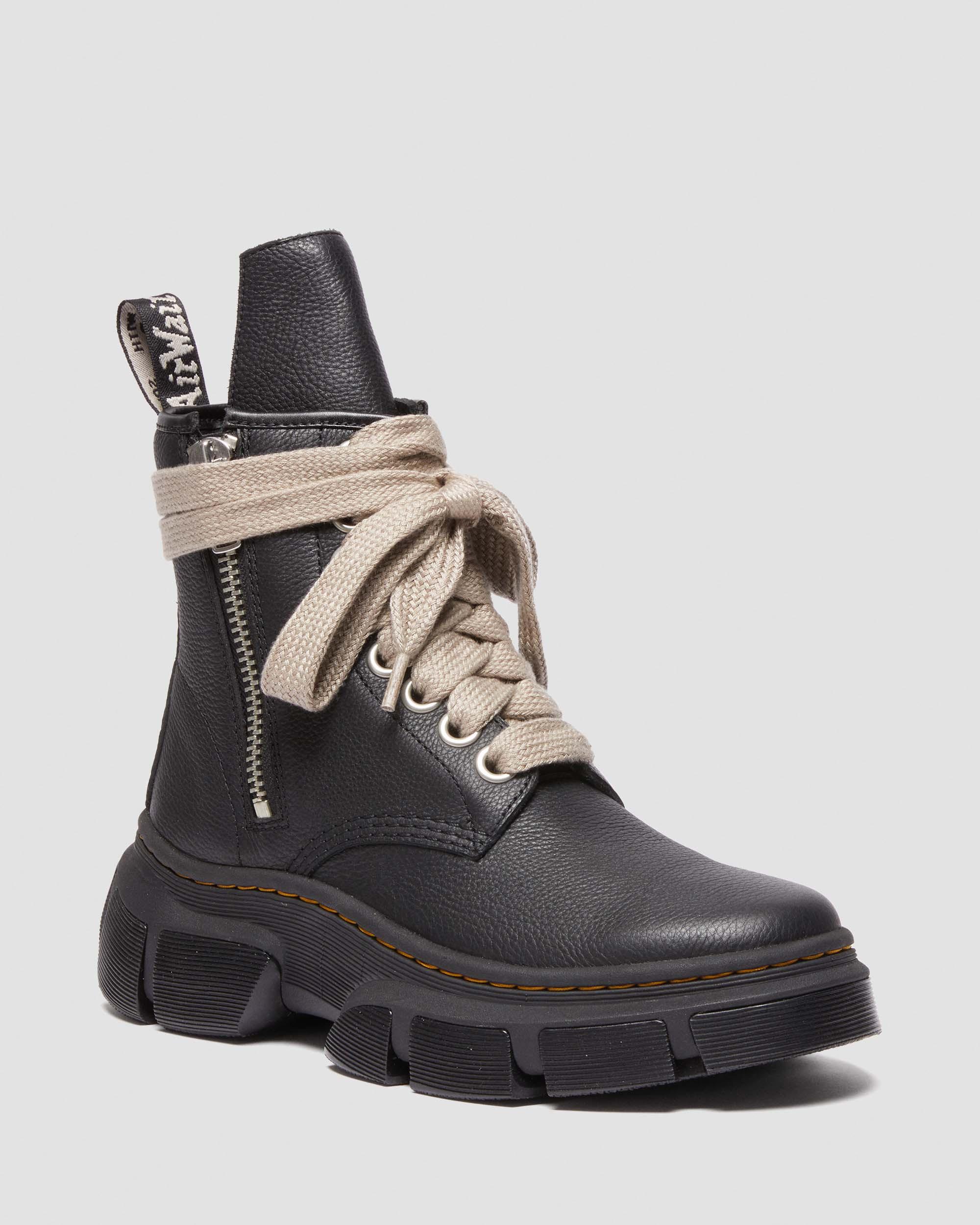 1460 Rick Owens DMXL Leather Lace Up Boots in Black | Dr. Martens