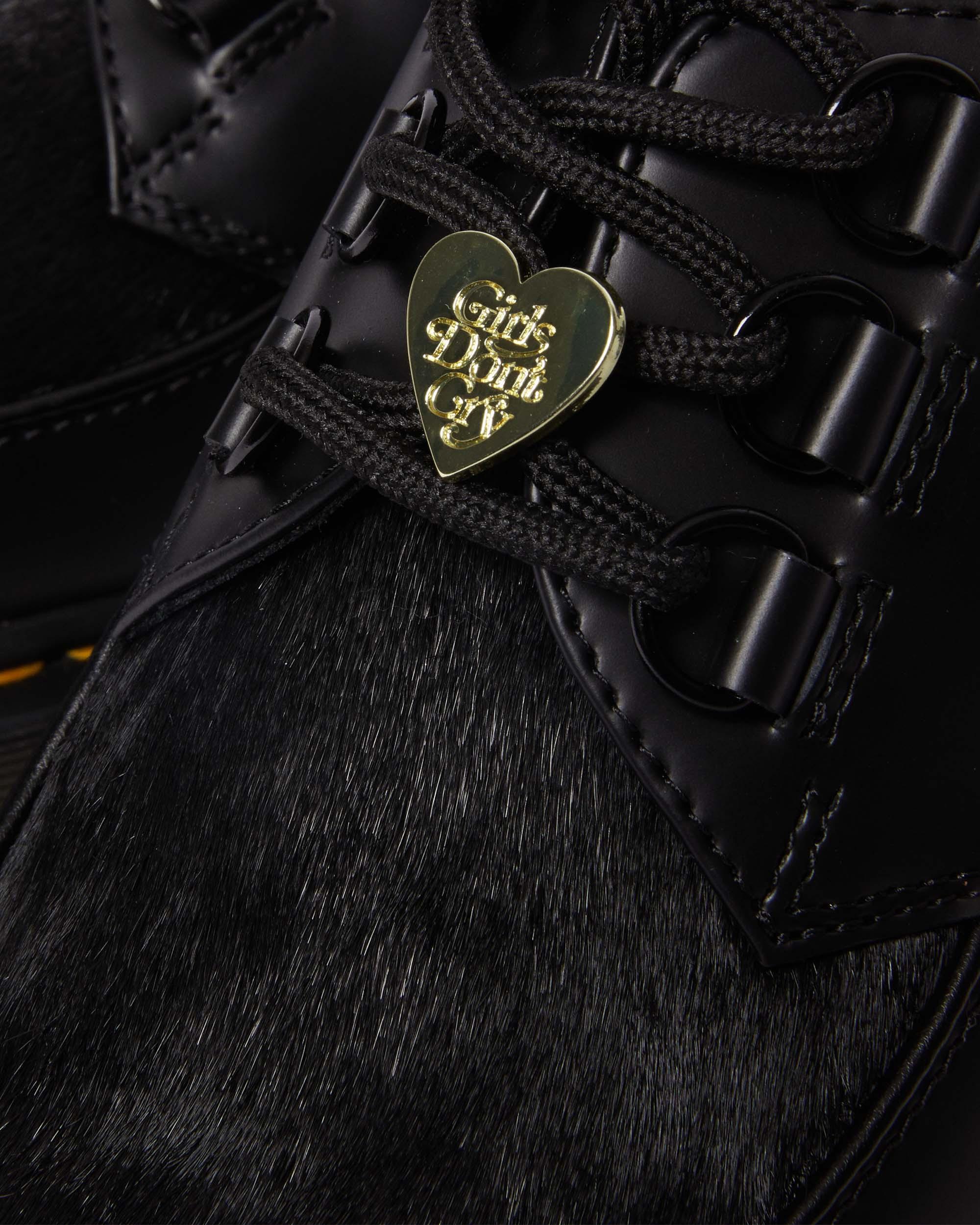 Ramsey Girls Don't Cry Hair-on Leather Creeper Shoes in Black | Dr