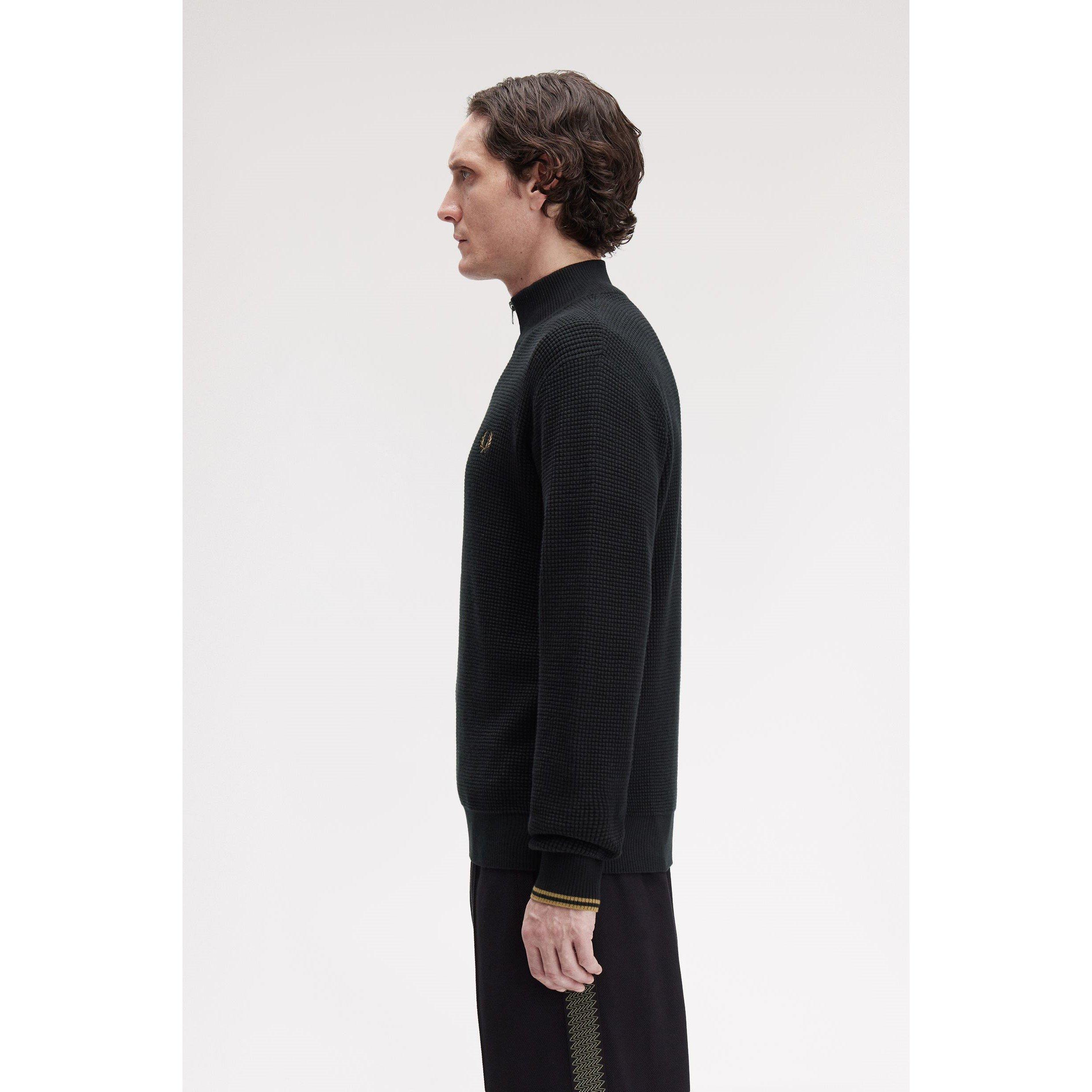 Fred Perry Waffle Stitch Half Zip Jumper | Cruise Fashion