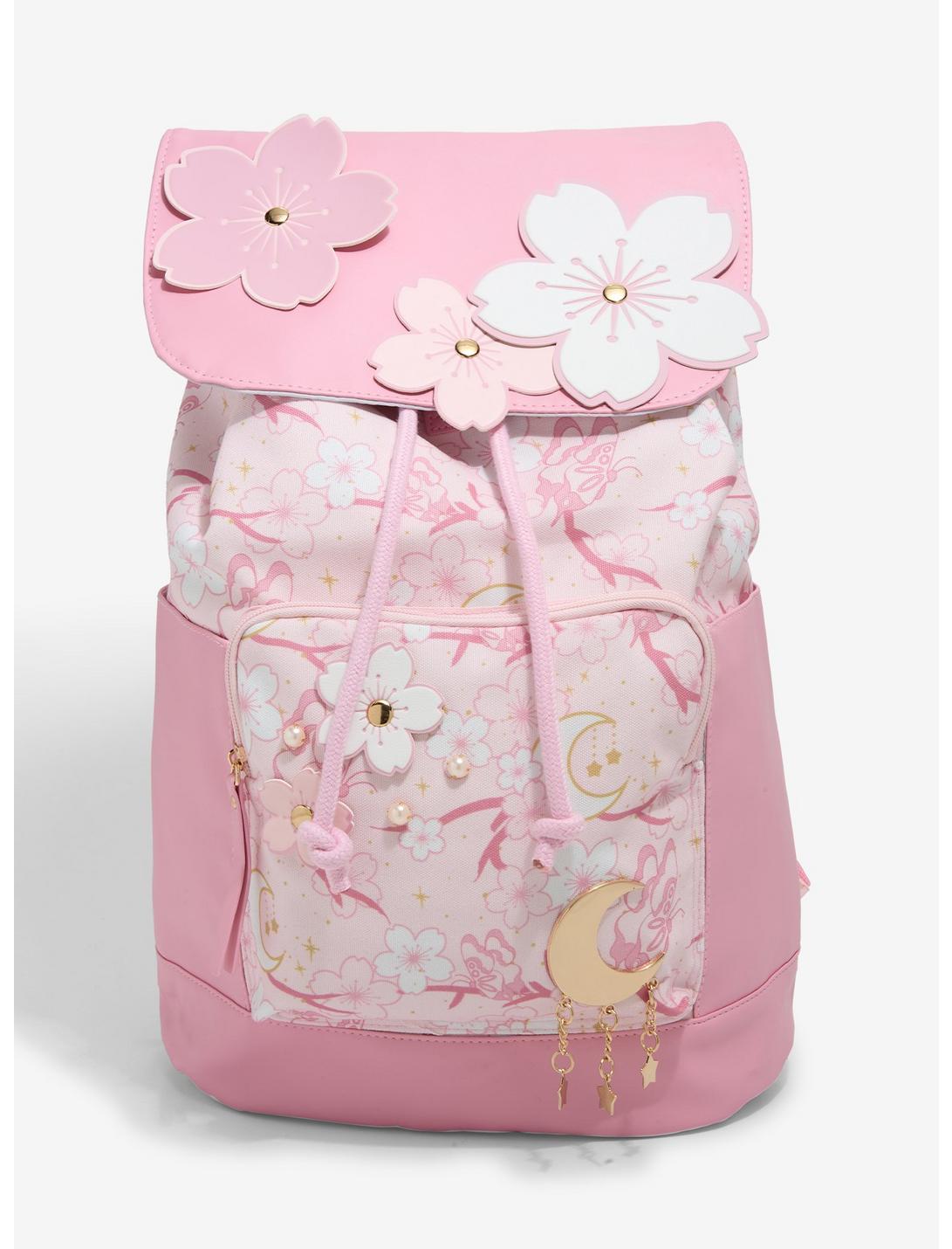 Pink Sakura Slouch Backpack | Hot Topic