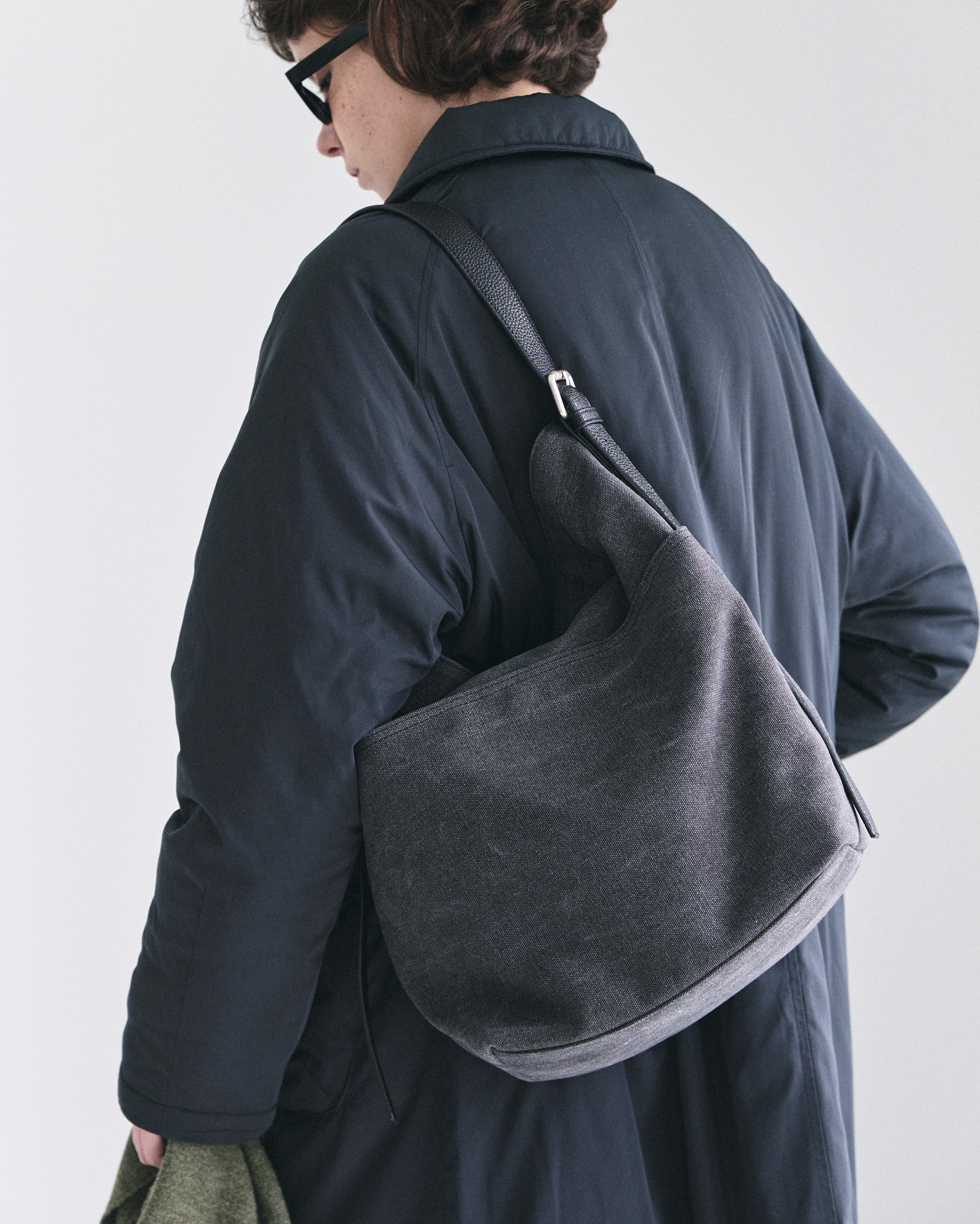 ORIGINAL) ウォッシュキャンバスショルダーバッグ (washing gray