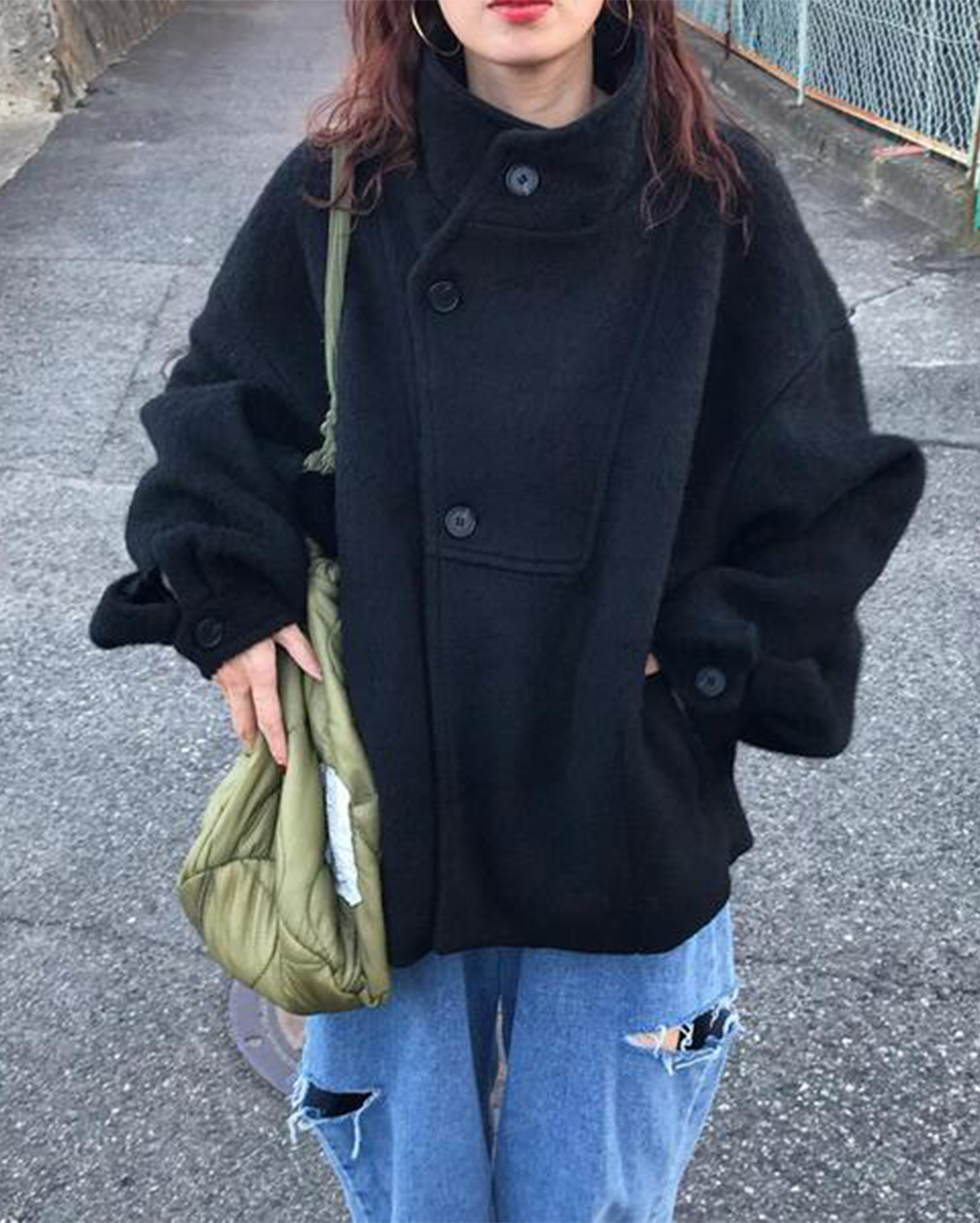 21回再販](ORIGINAL) モヘアライクハーフジャケット | ファッション