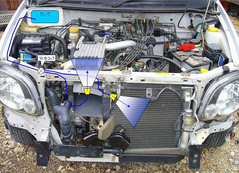 インタークーラーウォータースプレー装着（スバル プレオ・RA/RV）by