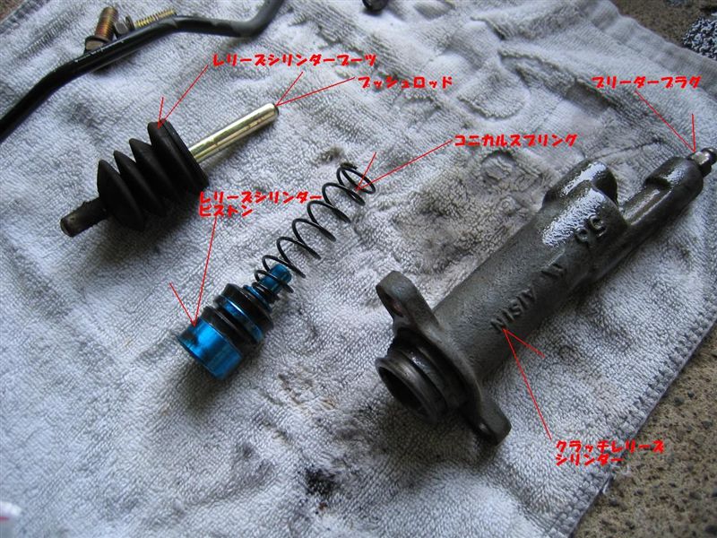 クラッチレリーズシリンダーオーバーホール（トヨタ マークII・X100系