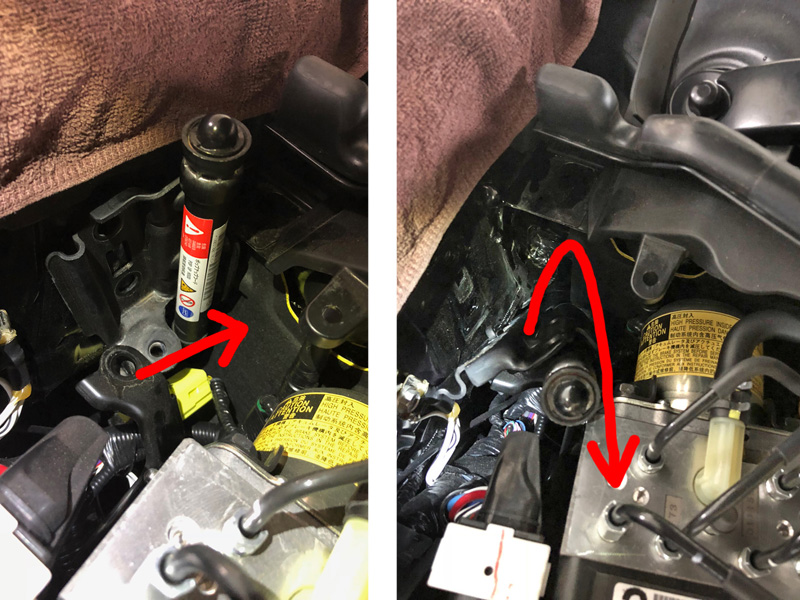 ポップアップフードキャンセラー取り付け】（トヨタ クラウン