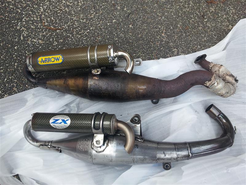ARROW チャンバー交換 & LeoVince ZX取付（イタルジェット ドラッグ