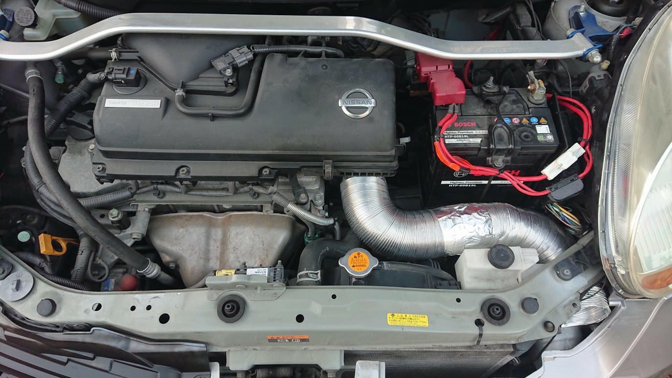 からくりはうす エアースクープダクト取り付け（日産 マーチ・K12）by