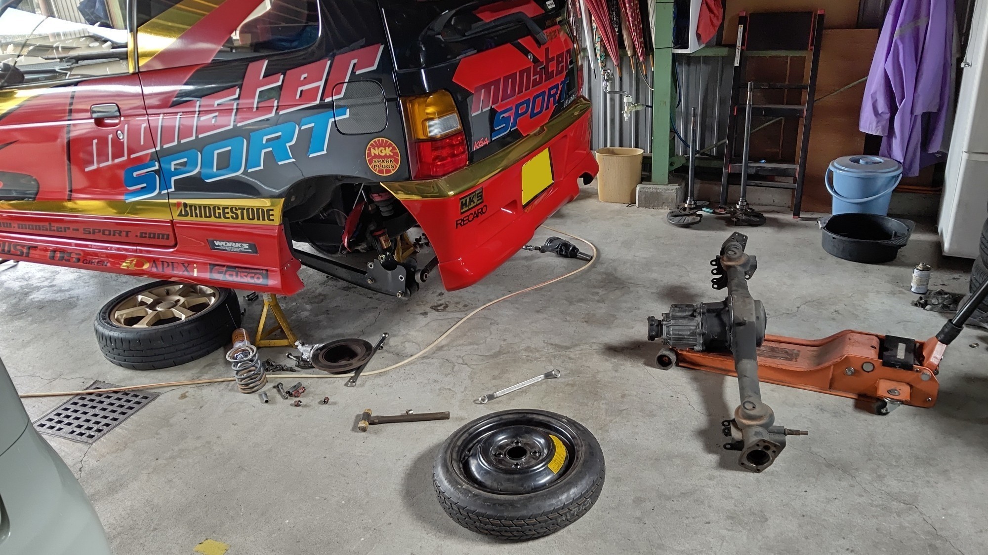 リヤアクスルホーシングASSY交換（スズキ アルトワークス・HA11S/HA21S