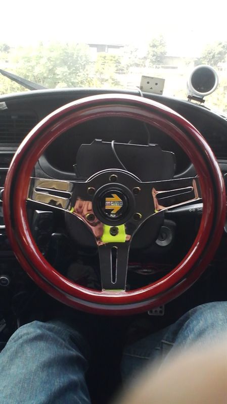 エムズレーシング ウッドステアリング カスタムペイント 90s 当時物