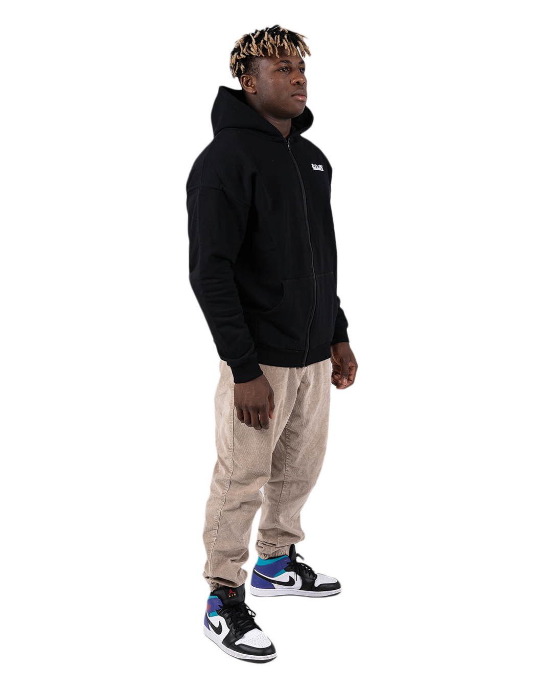 Puff Print Zip-Up Hoody - Black | Scramble Brand