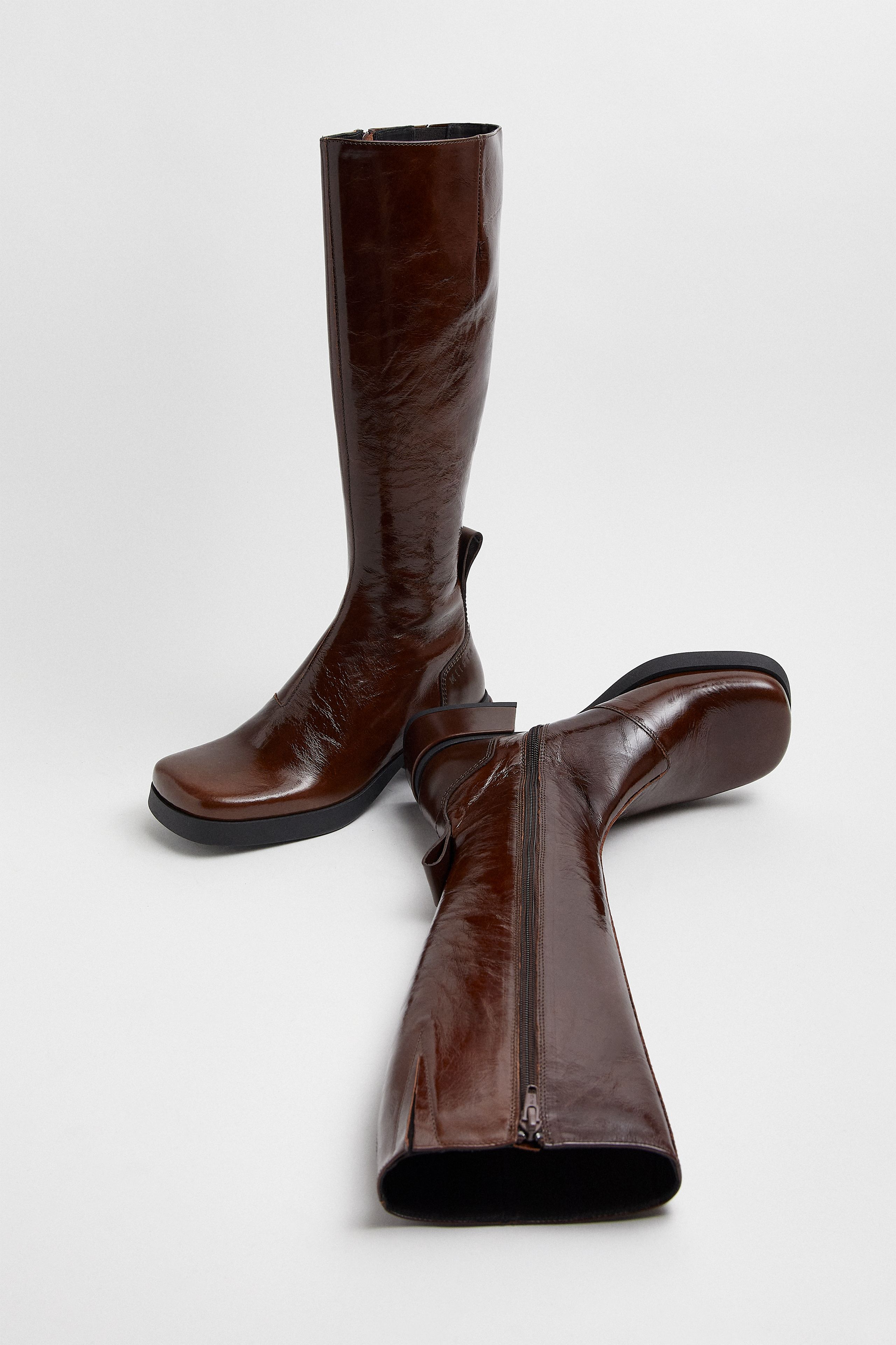 Brunildha Boots - Brown Patent Leather | Miista