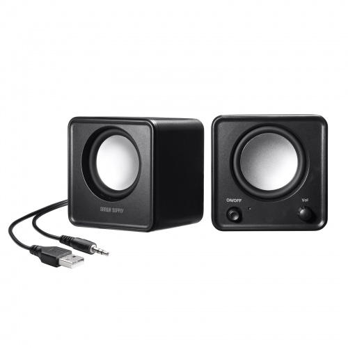MM-SPL23UBK【コンパクトPCスピーカー（USB電源）】コンパクトサイズで