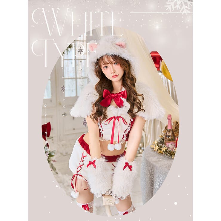 ふわふわメレンゲリボンキャットサンタ《ハロウィンコスプレ7点セット