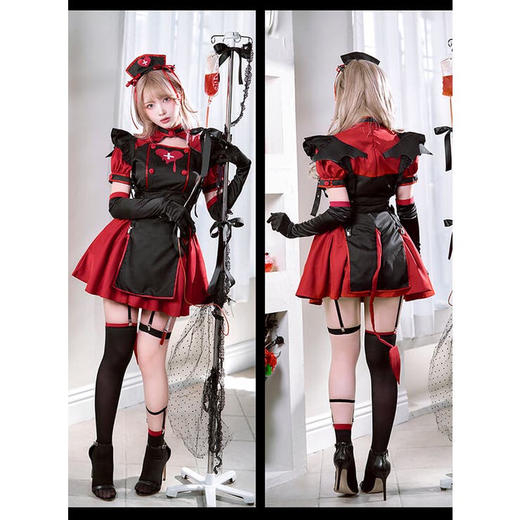 ブラックデビルハーネスナース《ハロウィンコスプレ9点セット